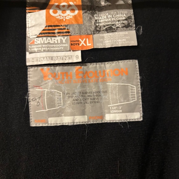 686 Smarty Streak Insula Gunmetal Streak Ski/Snow Reversible Jacket YXL 14-16 - Picture 7 of 11